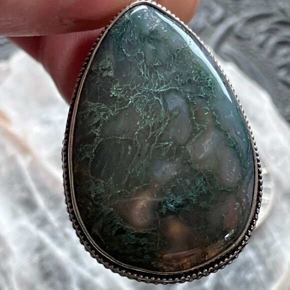 Moss Agate Stone Jewelry Crystal Pendant - Picture 4 of 8